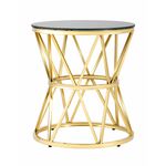 Журнальный стол 50*50 ВИВА золото стекло черное | Интернет магазин мебели и декора LifeDekor