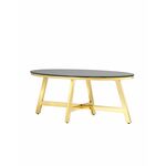 Журнальный стол 100*50 АЛЬБА золото стекло черное | Интернет магазин мебели и декора LifeDekor