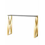 Консоль КРОСС 115*30 золото стекло smoke | Интернет магазин мебели и декора LifeDekor