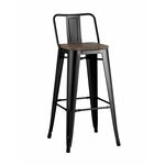 Стул барный TOLIX WOOD со спинкой черный глянцевый | Интернет магазин мебели и декора LifeDekor