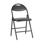 Стул складной Hagen экокожа серый каркас черный | Интернет магазин мебели и декора LifeDekor