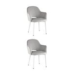 Стул Венера велюр серебристый ножки белые 2 шт | Интернет магазин мебели и декора LifeDekor