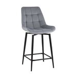 Стул полубарный Флекс с поворотным механизмом велюр велютто серый | Интернет магазин мебели и декора LifeDekor