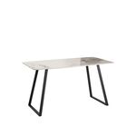 Стол обеденный Vermont 140*80 см керамика светлая ножки черные | Интернет магазин мебели и декора LifeDekor