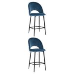 Стул полубарный Меган велюр пыльно-синий 2 шт. | Интернет магазин мебели и декора LifeDekor