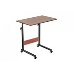 Стол многофункциональный на колесах, 60x40 см, «РОЛЛ», 2 ножки, регул.высота, мдф, металл, тёмн. дерево, черный | Интернет магазин мебели и декора LifeDekor