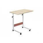 Стол многофункциональный на колесах, 60x40 см, «РОЛЛ», 2 ножки, регул.высота, мдф, металл, св. дерево, белый | Интернет магазин мебели и декора LifeDekor