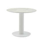 Стол круглый Терралино D90 верх керамика белый матовый, основание металл белый | Интернет магазин мебели и декора LifeDekor
