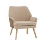 Кресло Харви бежевый с коричневой экокожей деревянные ножки | Интернет магазин мебели и декора LifeDekor