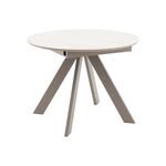 Стол круглый Миндель D100 столешница керамика белый глянец, основание металл латте | Интернет магазин мебели и декора LifeDekor