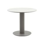 Стол круглый Терралино D90 верх керамика белый матовый, основание металл латте | Интернет магазин мебели и декора LifeDekor