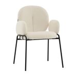 Стул с подлокотниками Моллек букле молочный | Интернет магазин мебели и декора LifeDekor