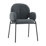 Стул с подлокотниками Моллек букле темно-серый | Интернет магазин мебели и декора LifeDekor