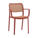 Стул Yona пластиковый с подлокотниками красный | Интернет магазин мебели и декора LifeDekor