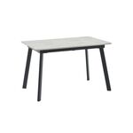 Стол Batu new 120-160/80/76 столешница ЛМДФ ароза светлая подстолье металл черный | Интернет магазин мебели и декора LifeDekor