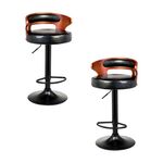 Набор 2 шт Стул барный DOBRIN FRED BLACK, коричневое дерево, чёрный | Интернет магазин мебели и декора LifeDekor