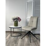 Стул VIGGE 360 град. поворот.  HF017-11 / HF017-12 Бежевый, экокожа / Черный каркас, ®DISAUR | Интернет магазин мебели и декора LifeDekor