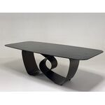 Стол TOVE 240 GREY, стекло BUBBLE  / Шоколадное золото каркас ®DISAUR | Интернет магазин мебели и декора LifeDekor