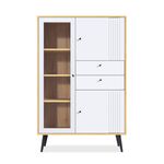 Шкаф с витриной Вега Саксония 94, миндаль | Интернет магазин мебели и декора LifeDekor