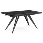 Стол стеклянный Дарвин 140(200)х80 черный мрамор / черный | Интернет магазин мебели и декора LifeDekor