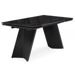 Стол стеклянный Вейв 140(200)х80 черный мрамор / черный | Интернет магазин мебели и декора LifeDekor