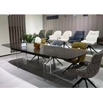 Стол LAURITS 200 GOLDEN, стекло BUBBLE  / Прозрачный каркас ®DISAUR | Интернет магазин мебели и декора LifeDekor