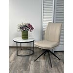 Стул YOHAN 360 град. поворот. HF017-02 Бежевый, экокожа / Черный, ®DISAUR | Интернет магазин мебели и декора LifeDekor