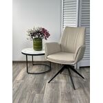 Стул YOZEF 360 град. поворот. HF017-02 Бежевый, экокожа / Черный, ®DISAUR | Интернет магазин мебели и декора LifeDekor