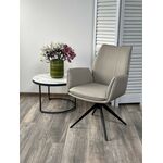 Стул YOZEF 360 град. поворот. HF017-09 Латте, экокожа / Черный, ®DISAUR | Интернет магазин мебели и декора LifeDekor