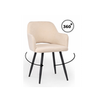 Стул на металлокаркасе Эолин 360 бежевый (glory 03) / черный | Интернет магазин мебели и декора LifeDekor