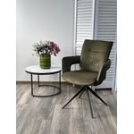 Стул KINNET 360 град. поворот.  MOHAIR-353 / CASTEL-39 Зеленый,ткань/ Тем.-серый каркас, ®DISAUR | Интернет магазин мебели и декора LifeDekor