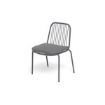 "Кастелло" стул плетеный из роупа, каркас из стали темно-серый (RAL7024) муар, ткань темно-серая 027 | Интернет магазин мебели и декора LifeDekor