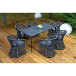 "Романо" обеденная группа на 6 персон, каркас темно-серый, роуп темно-серый | Интернет магазин мебели и декора LifeDekor