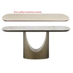 Стол CRESPO 180  TRAVERTINE CA086, керамика / Золотой, ®DISAUR | Интернет магазин мебели и декора LifeDekor