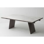 Стол ШЕРЛ  200 CRYSTAL ONIX BIANCO, керамика / Черный каркас М-City | Интернет магазин мебели и декора LifeDekor