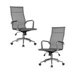 Набор 2 шт Офисное кресло для персонала DOBRIN CARTER, серый | Интернет магазин мебели и декора LifeDekor