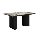 Стол DikLine EKD160, Керамика Venetian Brown Light глянец (К4), опоры черные (2 уп.) | Интернет магазин мебели и декора LifeDekor