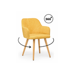 Стул деревянный Инфини 360 горчичный (ocean 016) / светлое дерево | Интернет магазин мебели и декора LifeDekor