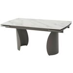 Стол ОЛЬХОН 180 БЕЛЫЙ МРАМОР МАТОВЫЙ , керамика / Черный каркас, М-City | Интернет магазин мебели и декора LifeDekor
