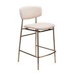 Стул полубарный Elle кремовый с золотыми ножками | Интернет магазин мебели и декора LifeDekor