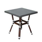 "Кабри" плетеный стол из искусственного ротанга, цвет черно-белый | Интернет магазин мебели и декора LifeDekor