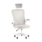 Кресло офисное TopChairs Core серый с подголовником пластик белый | Интернет магазин мебели и декора LifeDekor