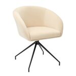 Кресло Less бежевое, поворотное, черный металл | Интернет магазин мебели и декора LifeDekor