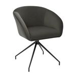 Кресло Less графит, поворотное, черный металл | Интернет магазин мебели и декора LifeDekor