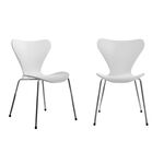 Комплект из 2-х стульев Seven Style белый с хромированными ножками | Интернет магазин мебели и декора LifeDekor