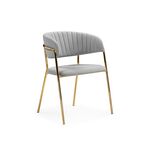 Стул на металлокаркасе Kamelia велюр светло-серый / золотой | Интернет магазин мебели и декора LifeDekor