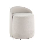 Пуф Тея спинка иск.кожа, сиденье шенилл светло-серый | Интернет магазин мебели и декора LifeDekor