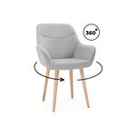 Стул деревянный Флюид 360 светло-серый (zd 960) / светлое дерево | Интернет магазин мебели и декора LifeDekor