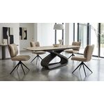 Стол АУРУМ (AURUM) 180 БЕЖЕВЫЙ МРАМОР TL-618, испанская керамика / Коричневый графит каркас, ®DISAUR | Интернет магазин мебели и декора LifeDekor