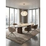 Стол ТЕРРА (TERRA) 240 (360) БЕЖЕВЫЙ МРАМОР TL-331, испанская керамика / Орех, ®DISAUR | Интернет магазин мебели и декора LifeDekor